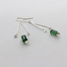 Silver earring - Green