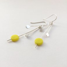 Silver earring - yellow