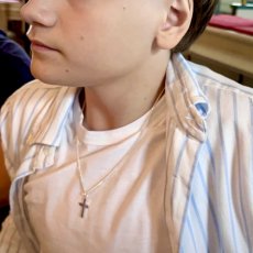 Silverkors halsband till konfirmand